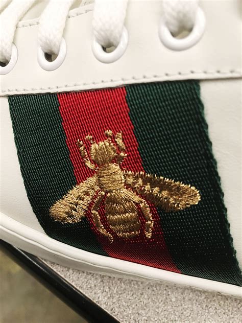 gucci bee shoes bottoms|gucci ace embroidered bee shoes.